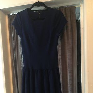 Blue drop waist mini dress